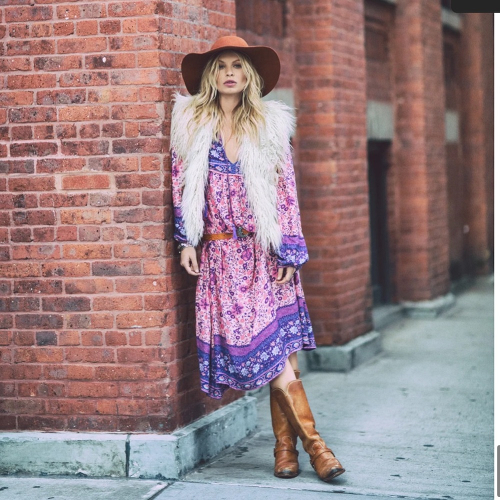 Spell Folktown Boho Midi Dress Blossom